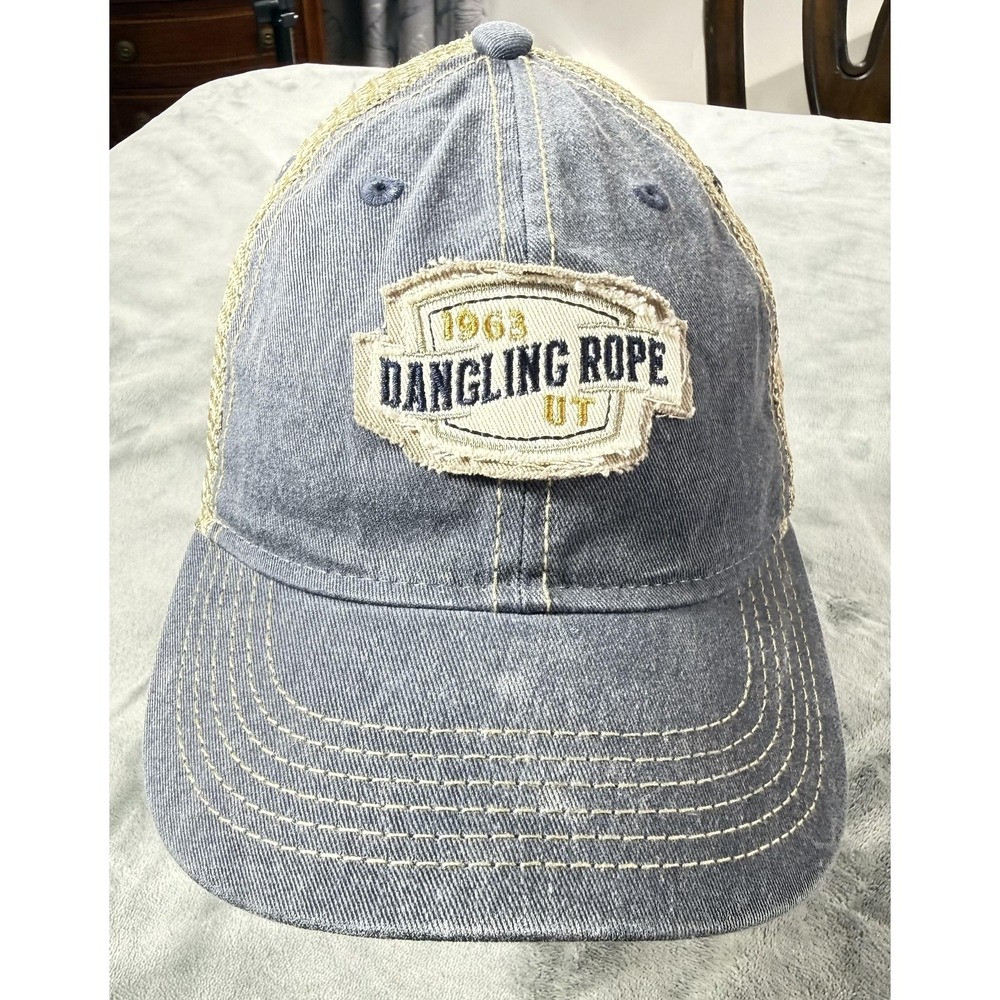 Ouray Sportswear Dangling Rope Hat Cap Snap Back Youth One Size Blue Trucker